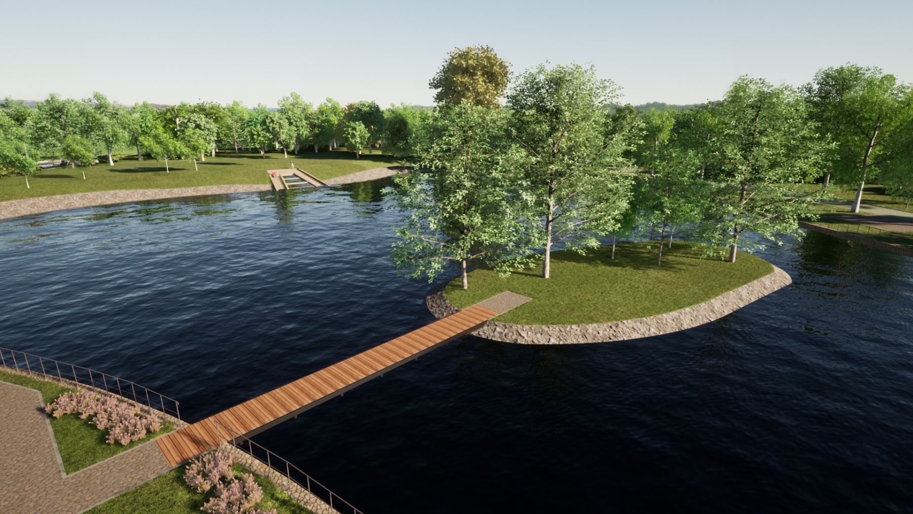 Vizualizace budoucí podoby rybníku Letná