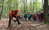 Na stanovištích se děti seznámily s prací lesníka