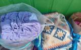 Darovaný čistý textil na podestýlku pro zvířata